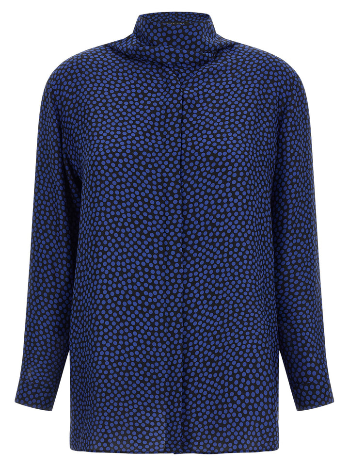 Gianluca Capannolo Blue Silk Blouse
