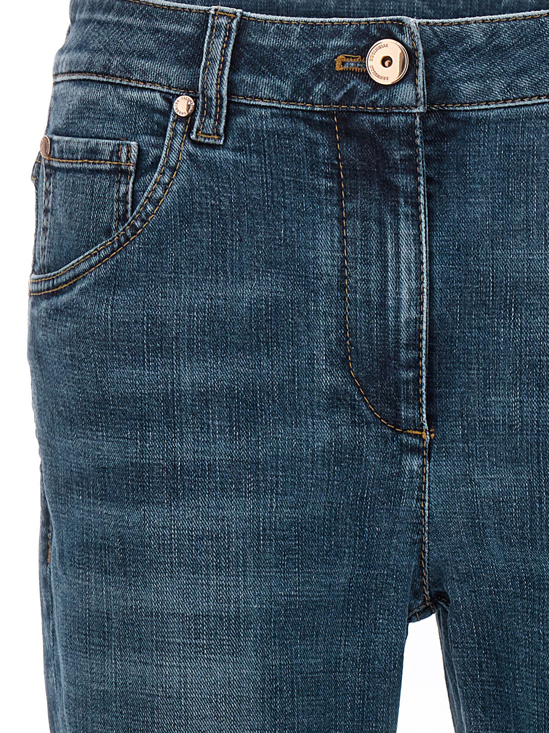 Brunello Cucinelli Blue Cotton Straight-Leg Jeans