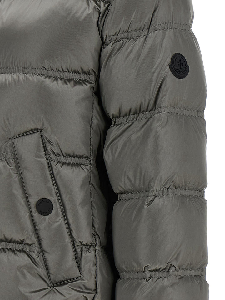 Moncler Gray Polyamide Full-Length Jacket