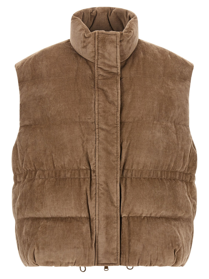 Brunello Cucinelli Beige Viscose Sleeveless Jacket