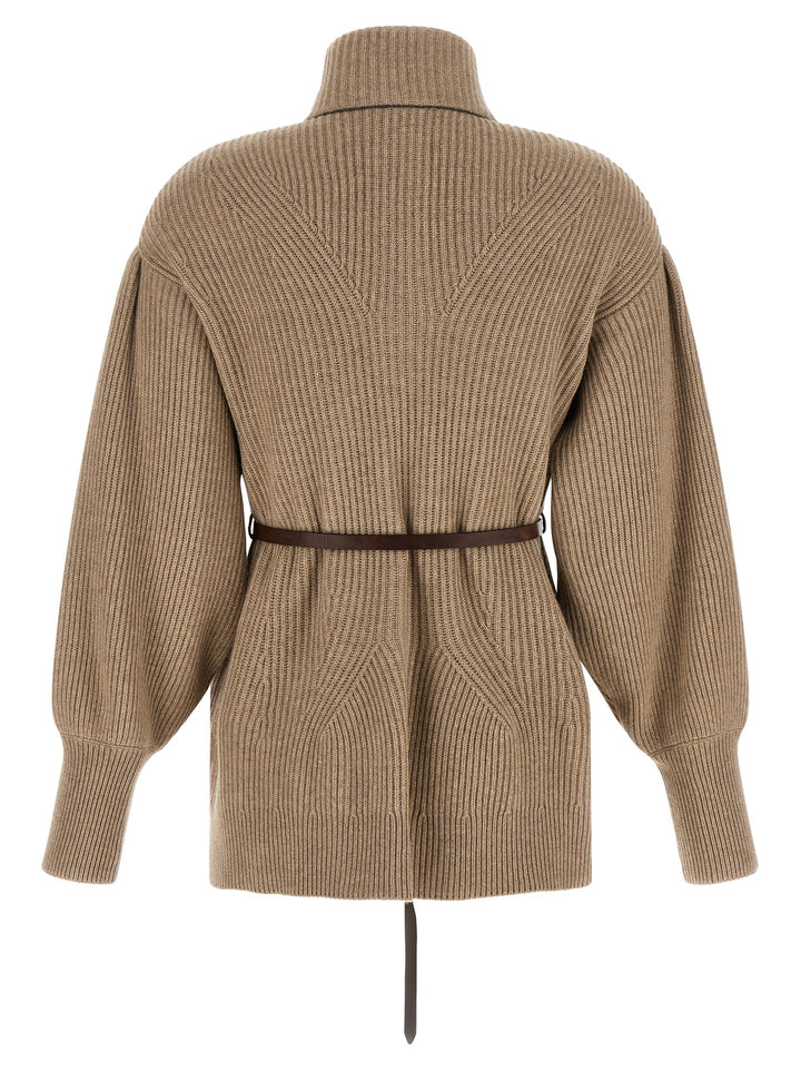 Brunello Cucinelli Beige Virgin Wool Cardigan