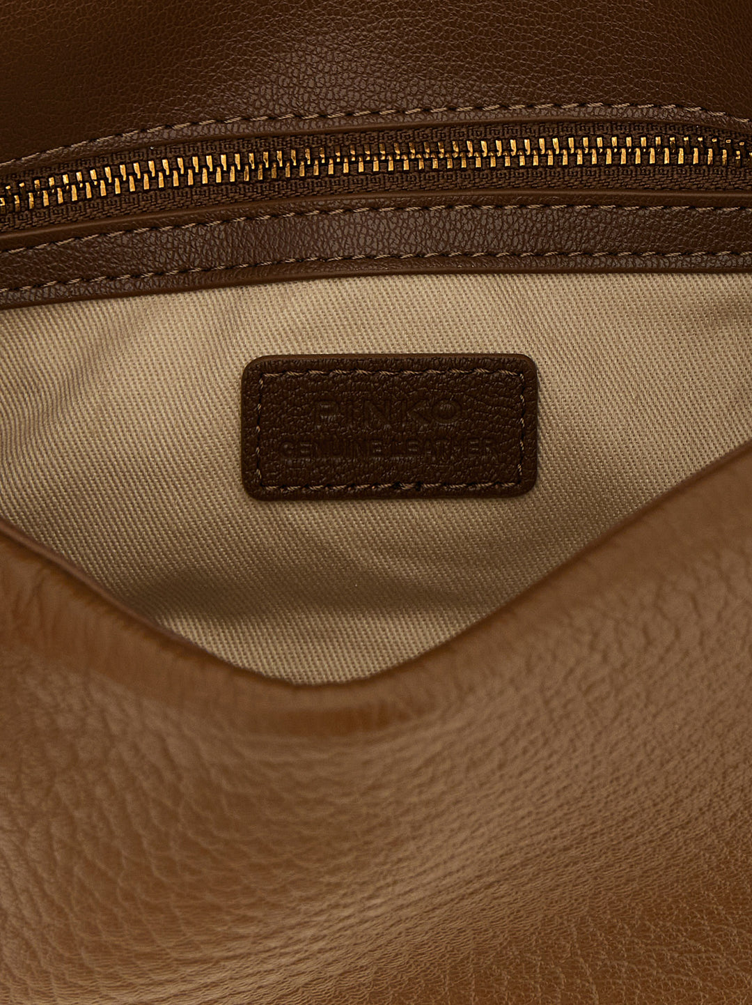 PINKO Brown Lamb Leather Shoulder Bag