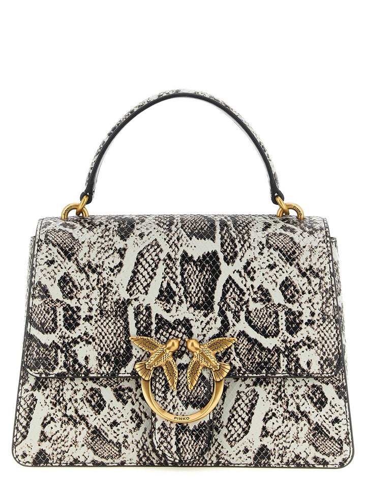 PINKO Gray Calfskin Handbag