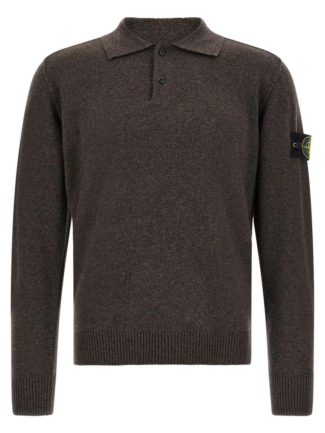 Stone Island Brown Virgin Wool Polo Shirt