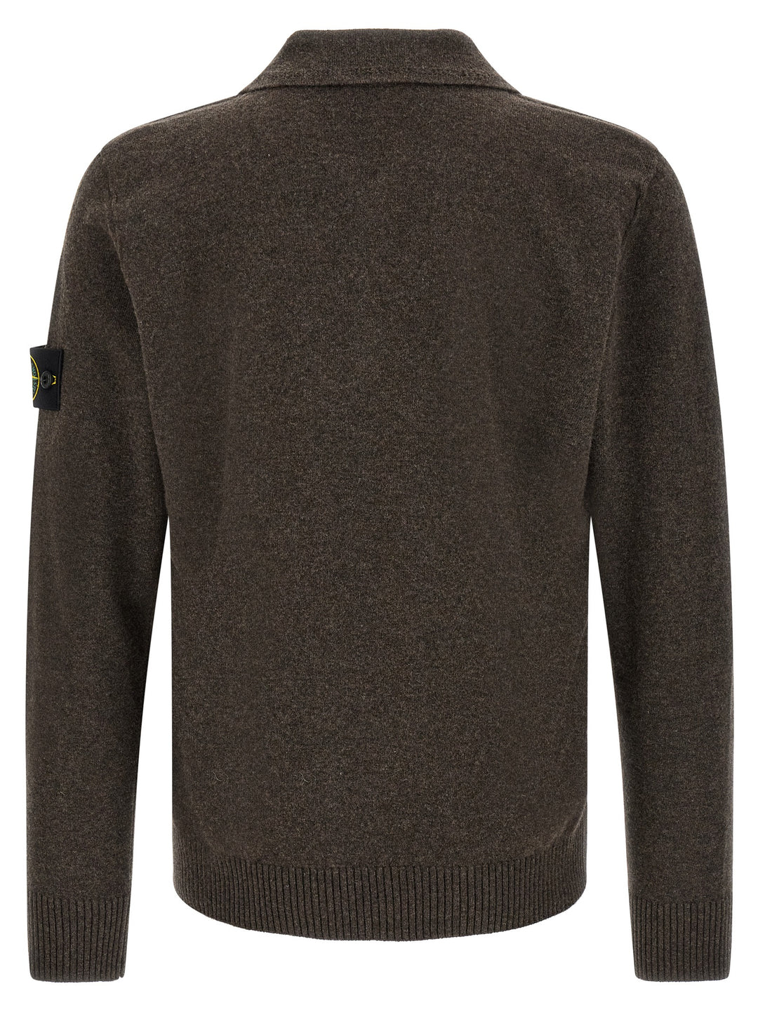 Stone Island Brown Virgin Wool Polo Shirt