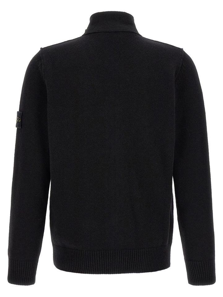 Stone Island Black Virgin Wool Cardigan