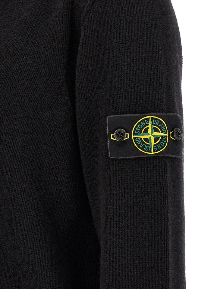 Stone Island Black Virgin Wool Cardigan