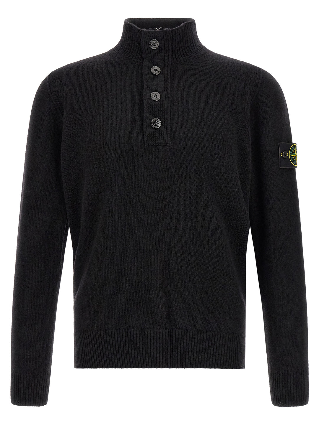 Stone Island Black Virgin Wool Cardigan
