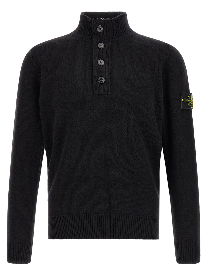 Stone Island Black Virgin Wool Cardigan