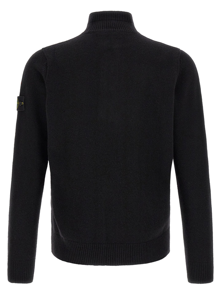 Stone Island Black Virgin Wool Cardigan