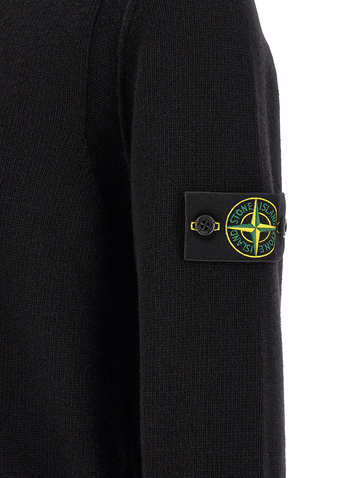 Stone Island Black Virgin Wool Cardigan