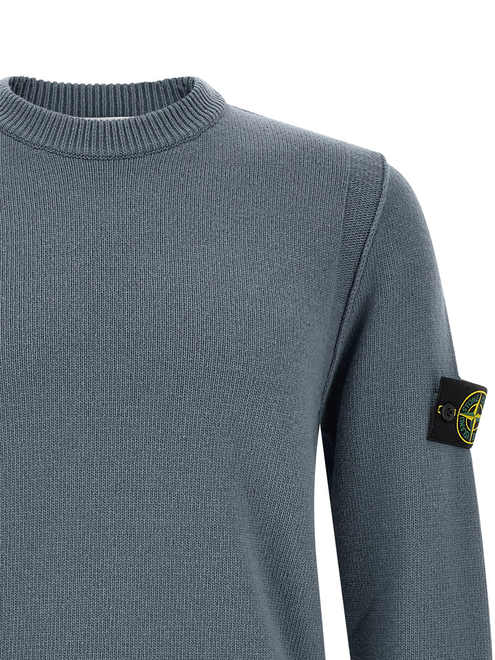 Stone Island Blue Virgin Wool Cardigan