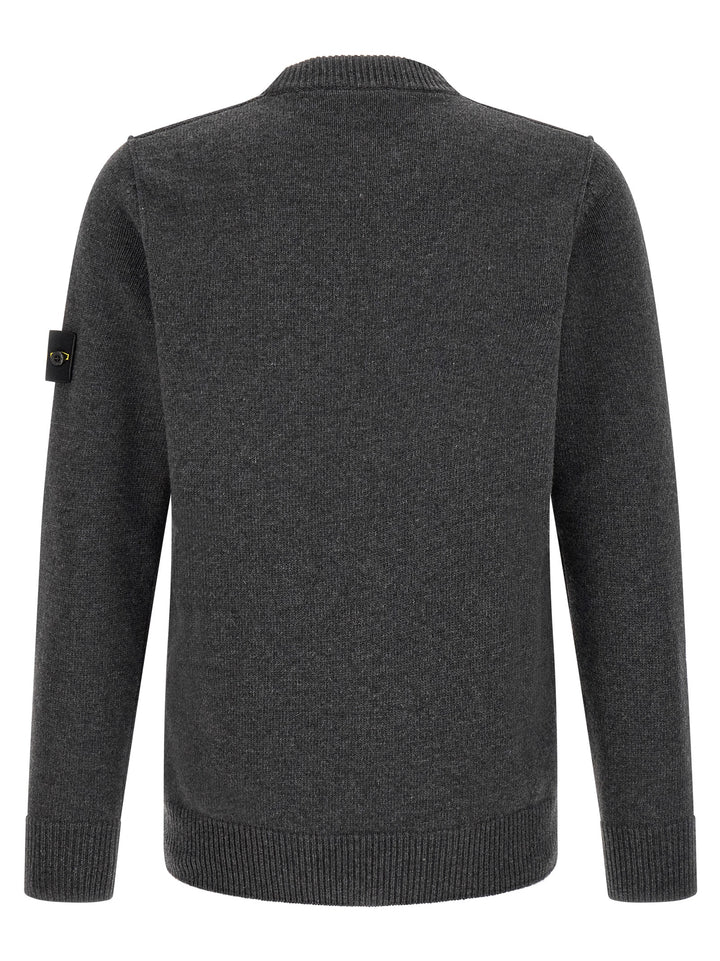 Stone Island Gray Virgin Wool Cardigan