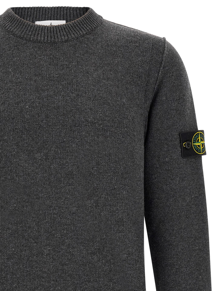 Stone Island Gray Virgin Wool Cardigan
