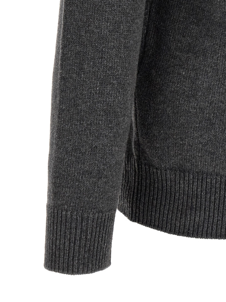 Stone Island Gray Virgin Wool Cardigan