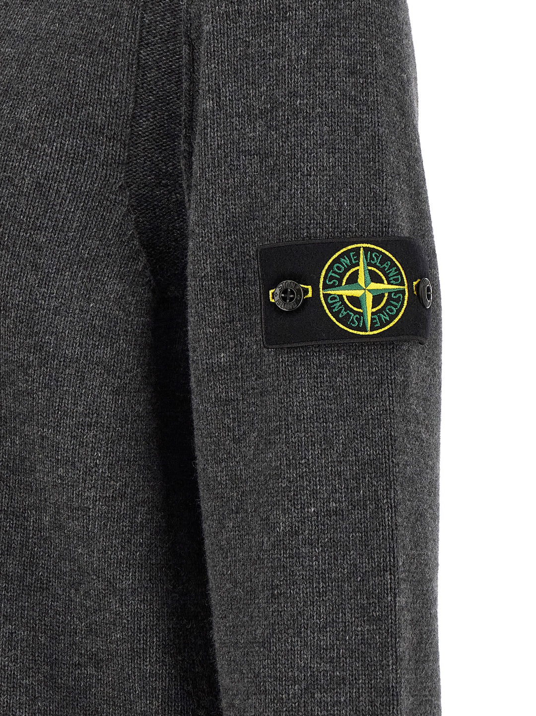 Stone Island Gray Virgin Wool Cardigan