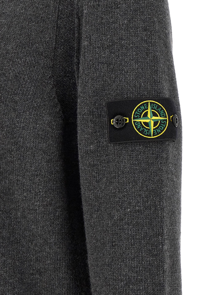 Stone Island Gray Virgin Wool Cardigan