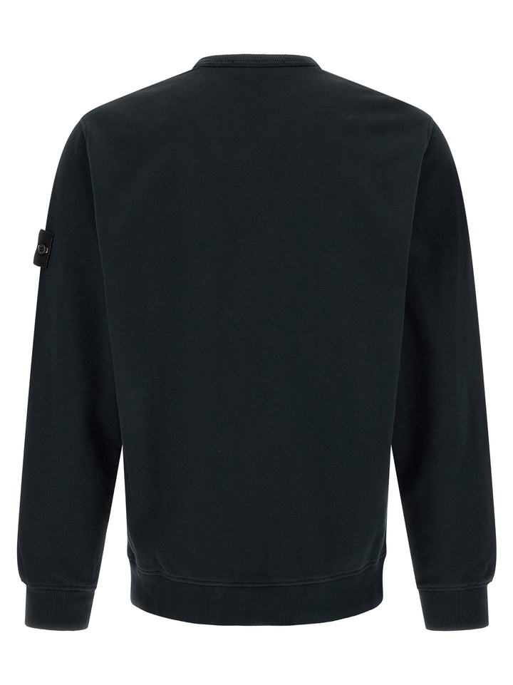 Stone Island Blue Cotton Sweatshirt