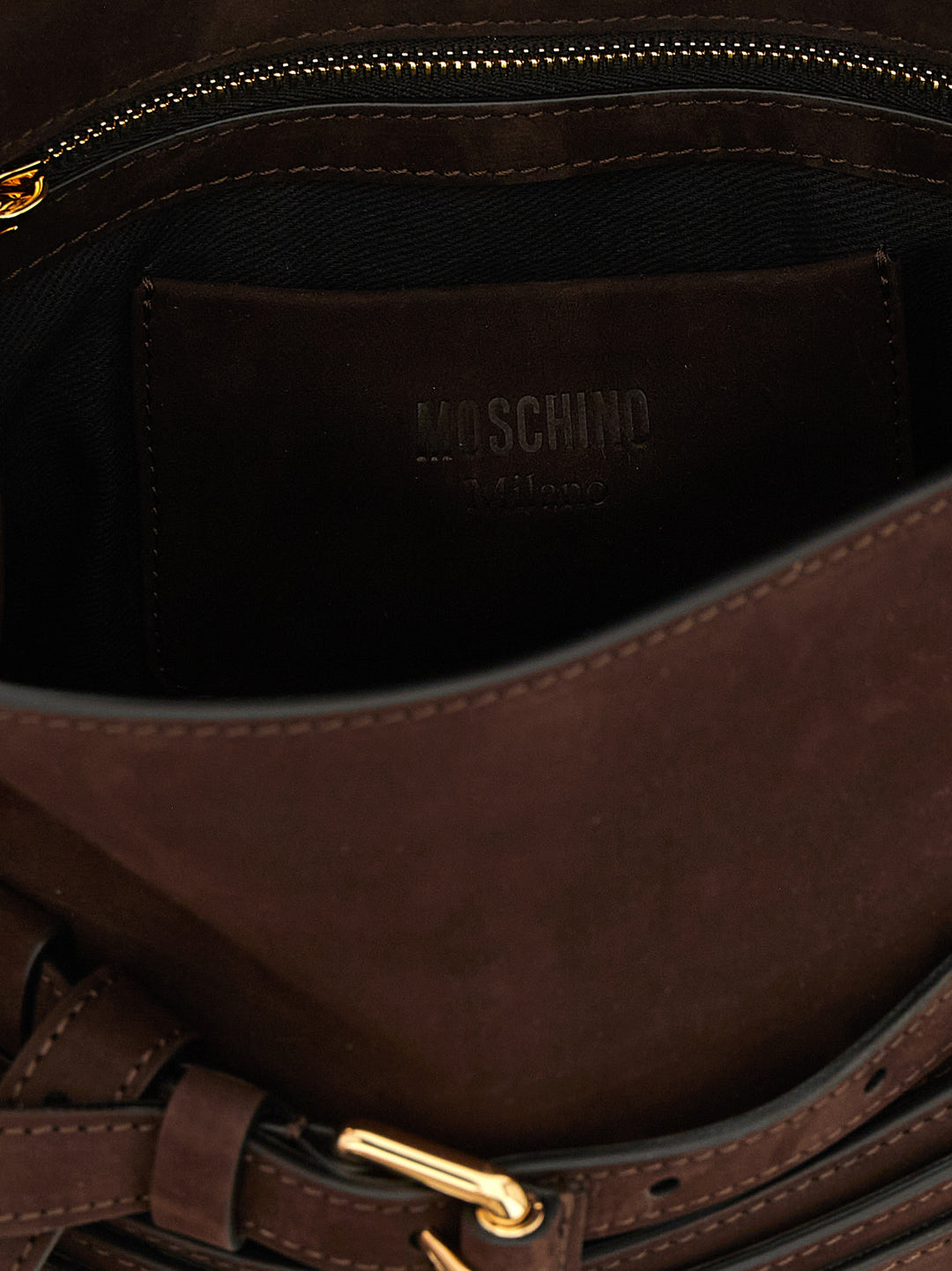 Moschino Brown Calfskin Handbag