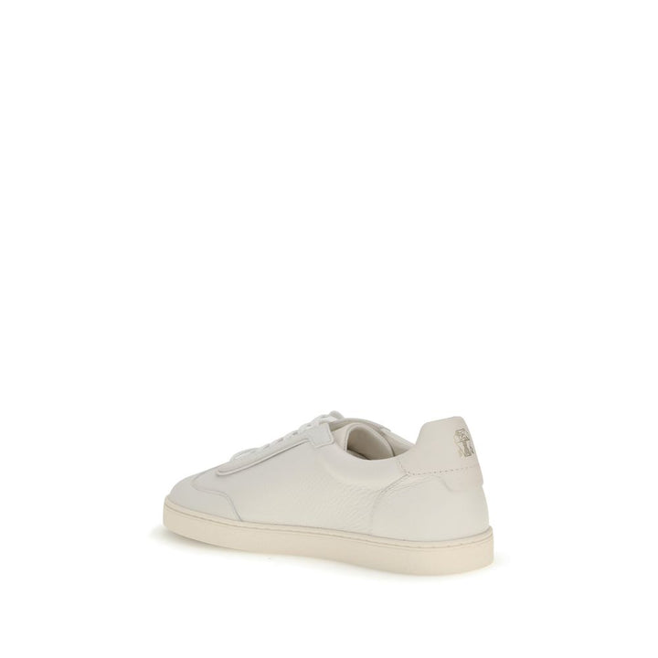Brunello Cucinelli White Calf Leather Bos Taurus Low Top Sneakers