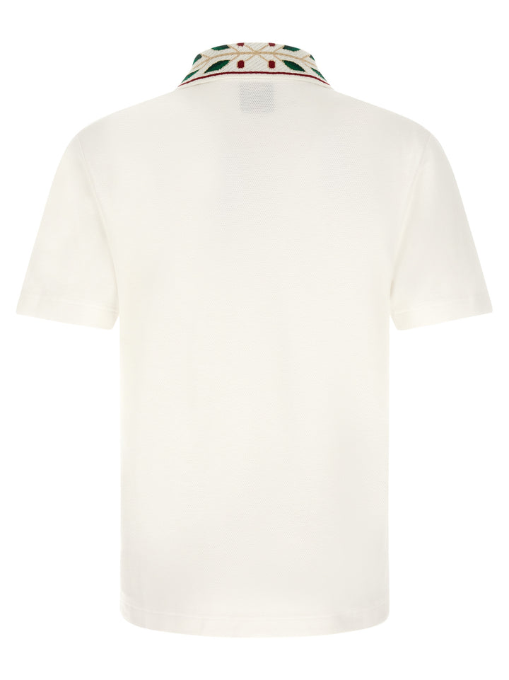 Casablanca White Organic Cotton Polo Shirt
