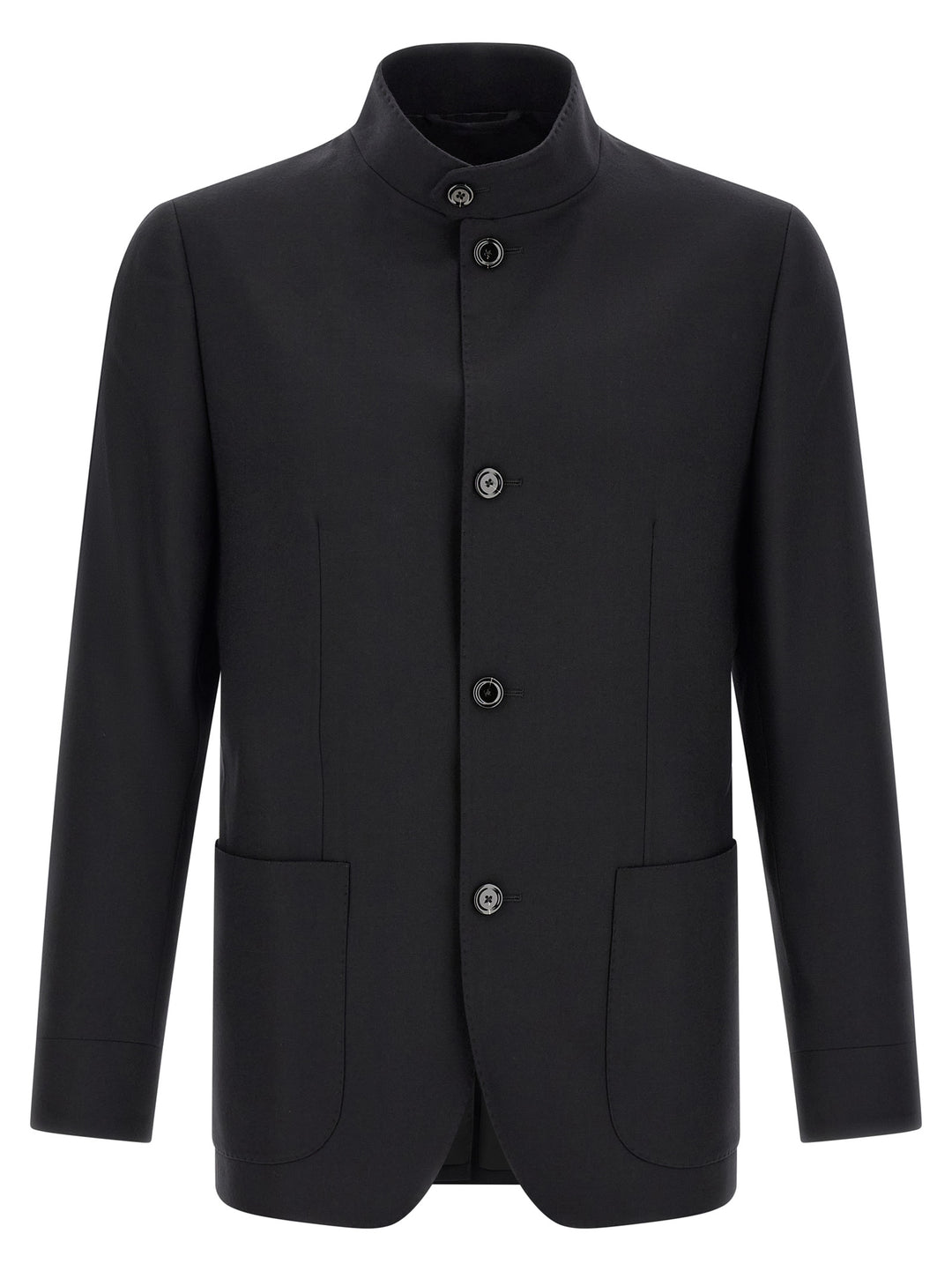 Lardini Black Cashmere Full-Length Jacket