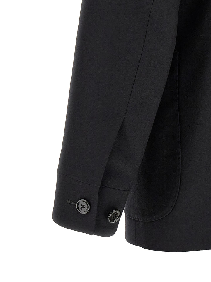 Lardini Black Cashmere Full-Length Jacket