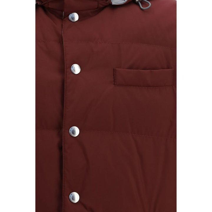 Brunello Cucinelli Bordeaux Polyester Sleeveless Jacket