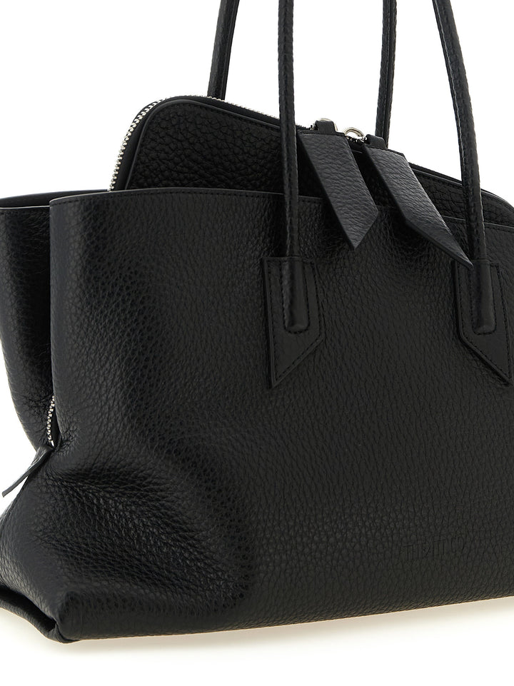 The Attico Black Bovine Leather Shoulder Bag