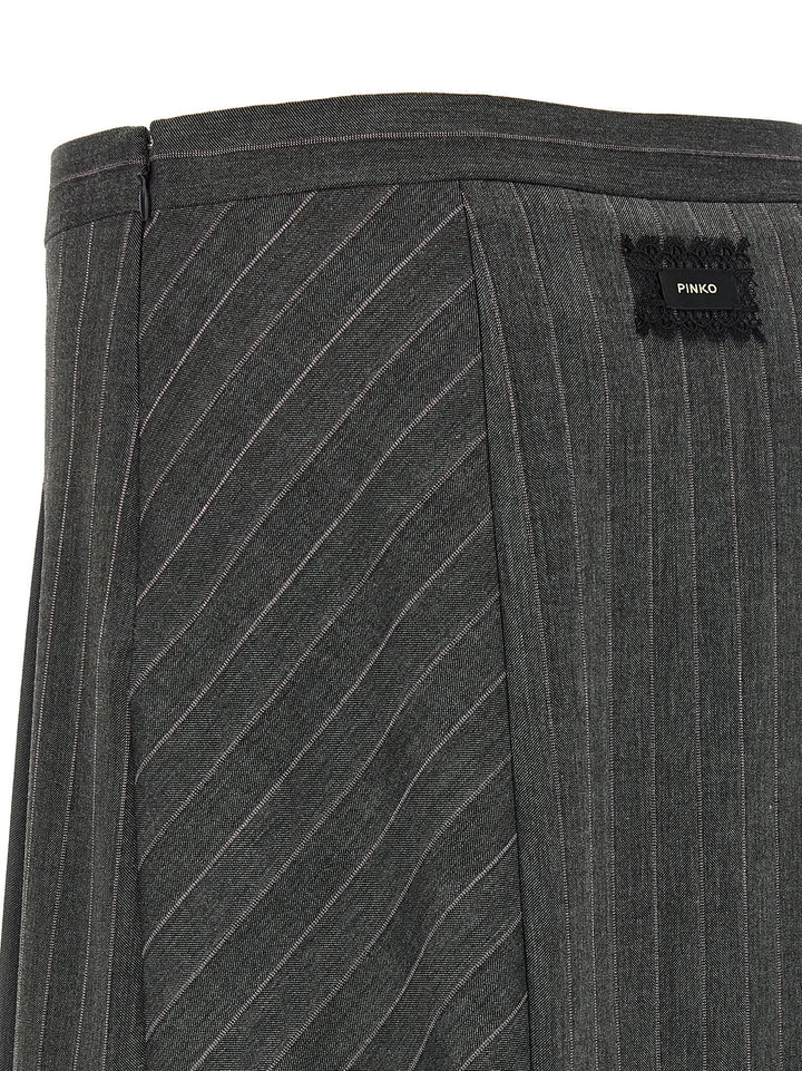 PINKO Gray Polyester Long Skirt