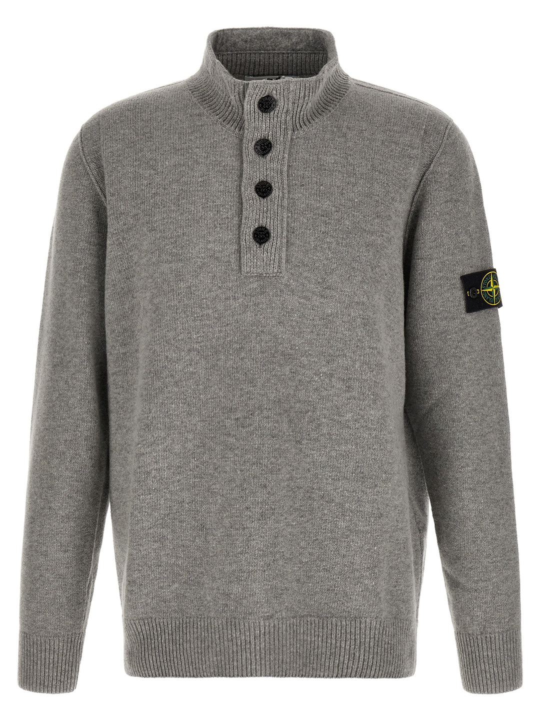 Stone Island Gray Virgin Wool Cardigan