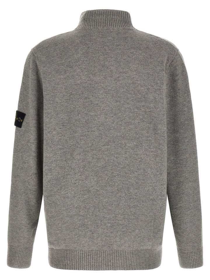 Stone Island Gray Virgin Wool Cardigan