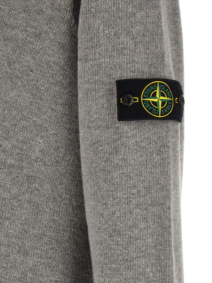 Stone Island Gray Virgin Wool Cardigan