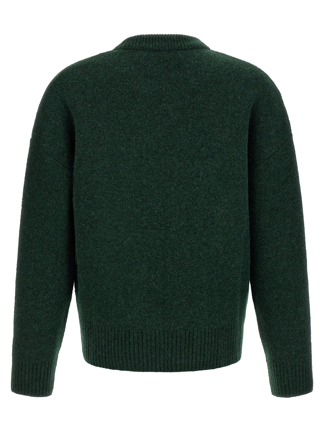 Ami Paris Bicolor Alpaca Leather Cardigan