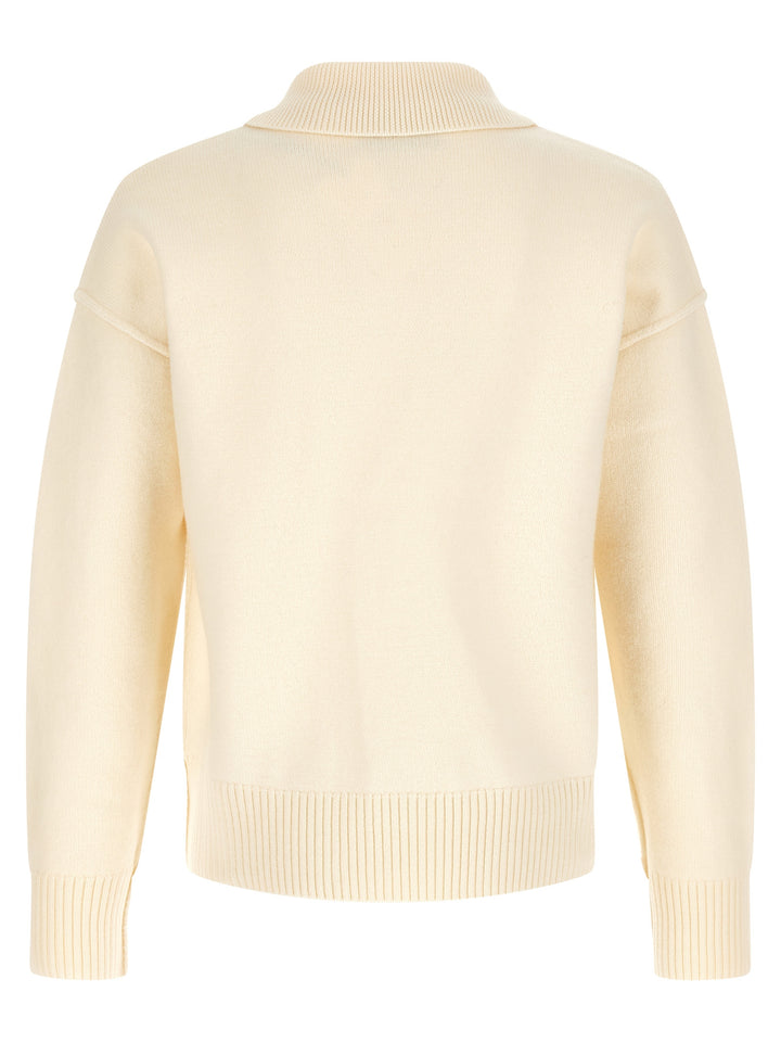 Ami Paris Bicolor Wool Polo Shirt