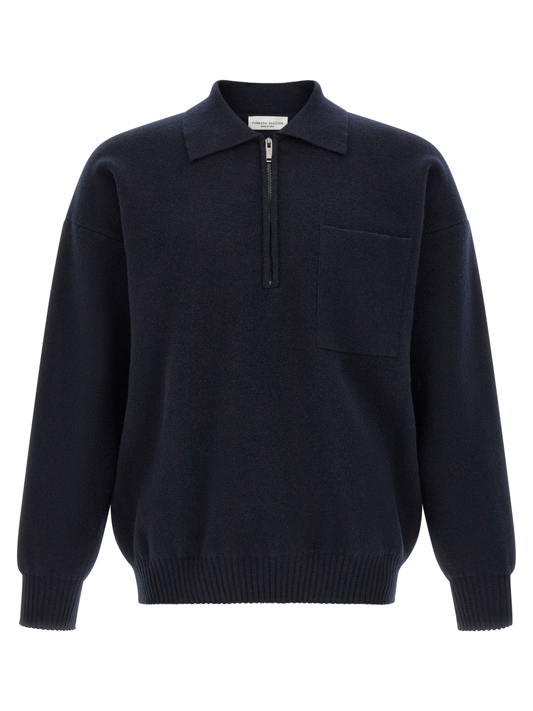 Roberto Collina Blue Merino Wool Polo Shirt
