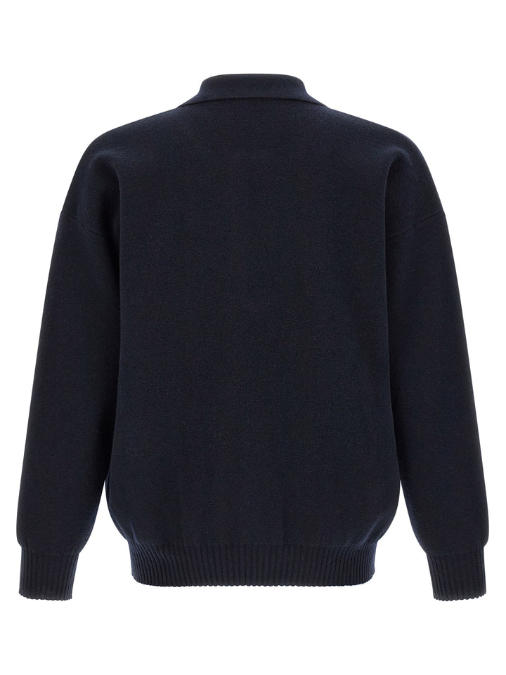 Roberto Collina Blue Merino Wool Polo Shirt