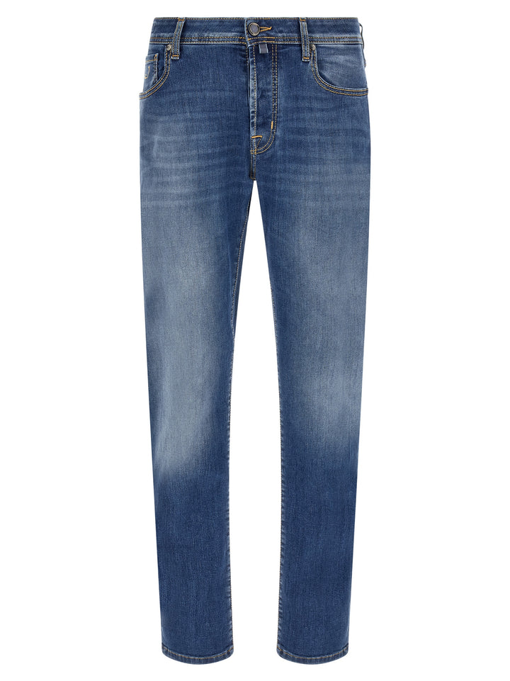 Jacob Cohen Blue Cotton Straight-Leg Jeans