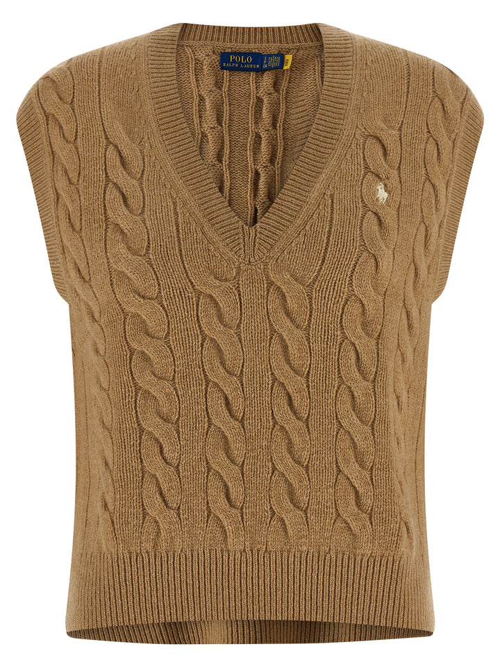 Polo Ralph Lauren Beige Wool Sleeveless Jacket