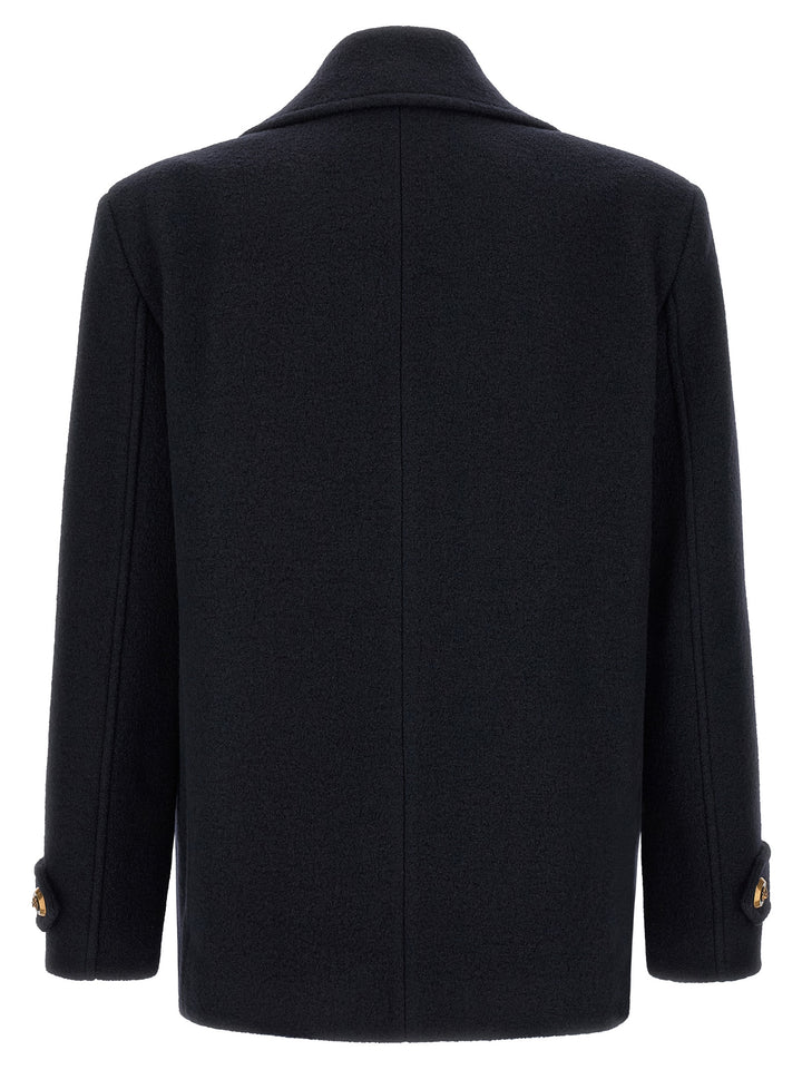 Balmain Blue Virgin Wool Coat
