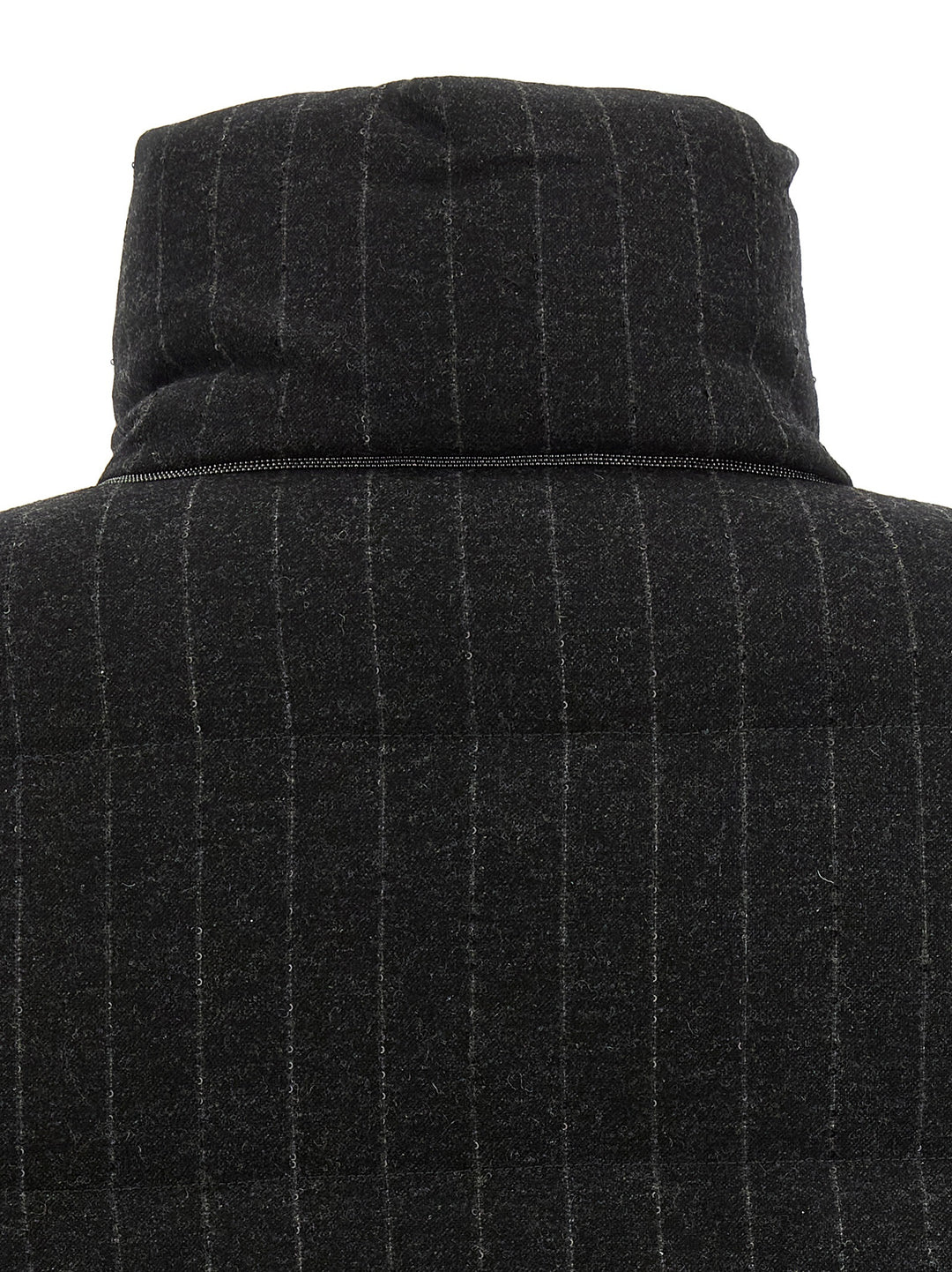 Brunello Cucinelli Gray Virgin Wool Full-Length Jacket