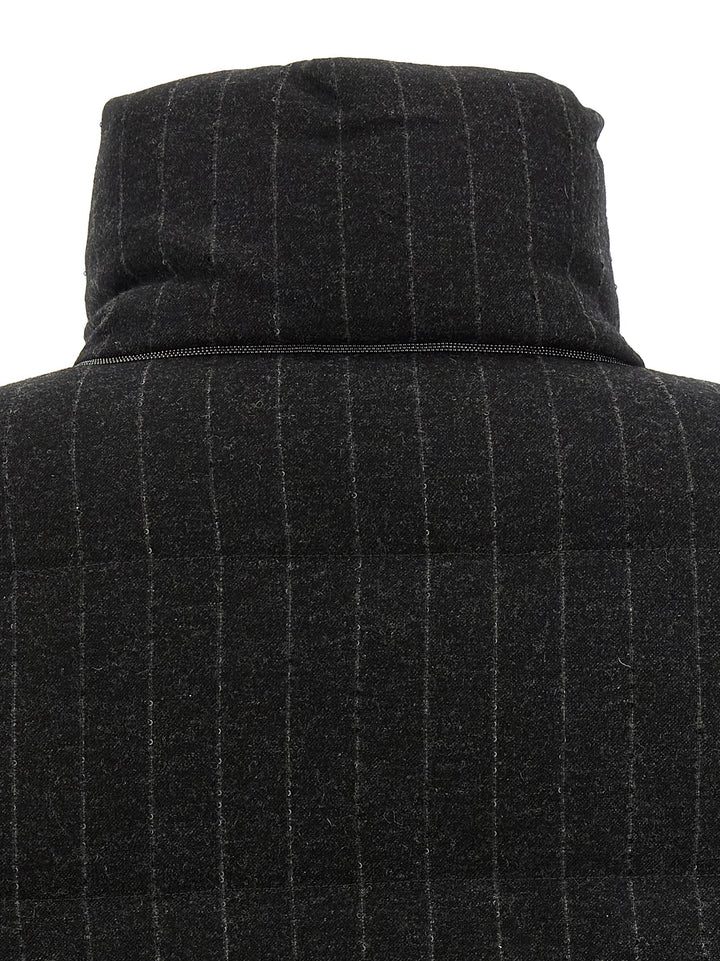 Brunello Cucinelli Gray Virgin Wool Full-Length Jacket