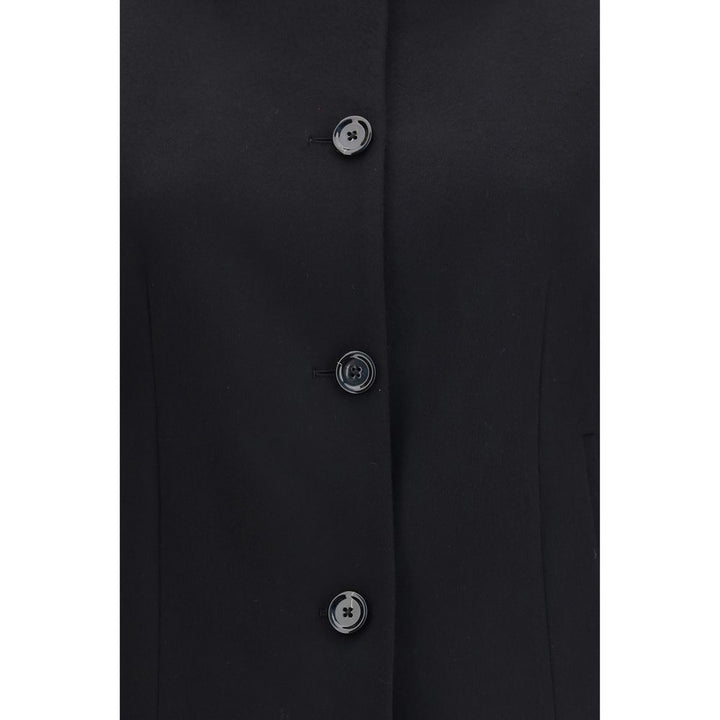 Lardini Black Wool Oves Aries Full-Length Jacket