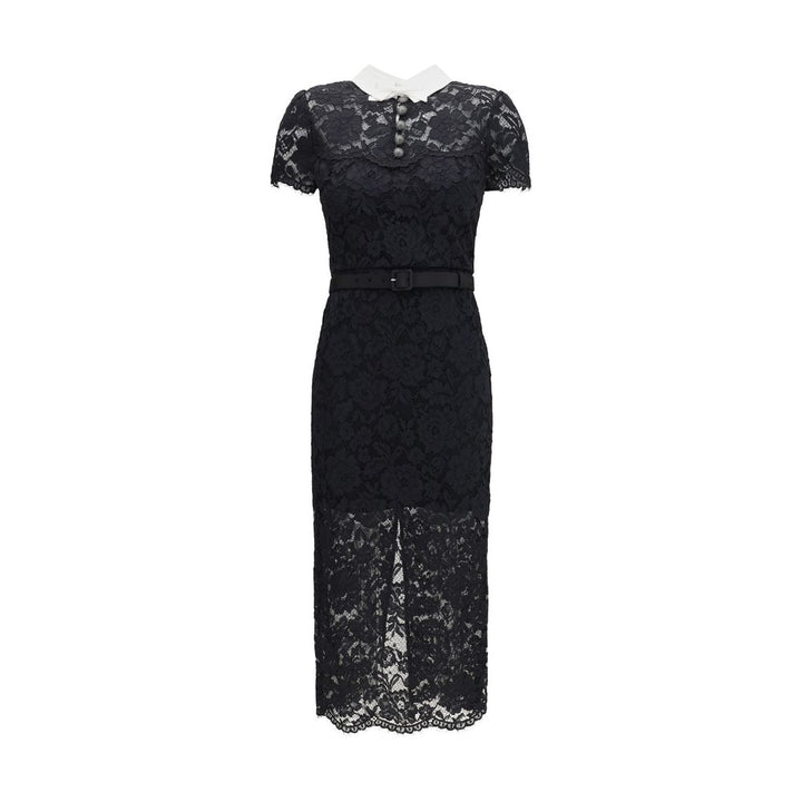 Self-Portrait Black Polyester Casual Dress