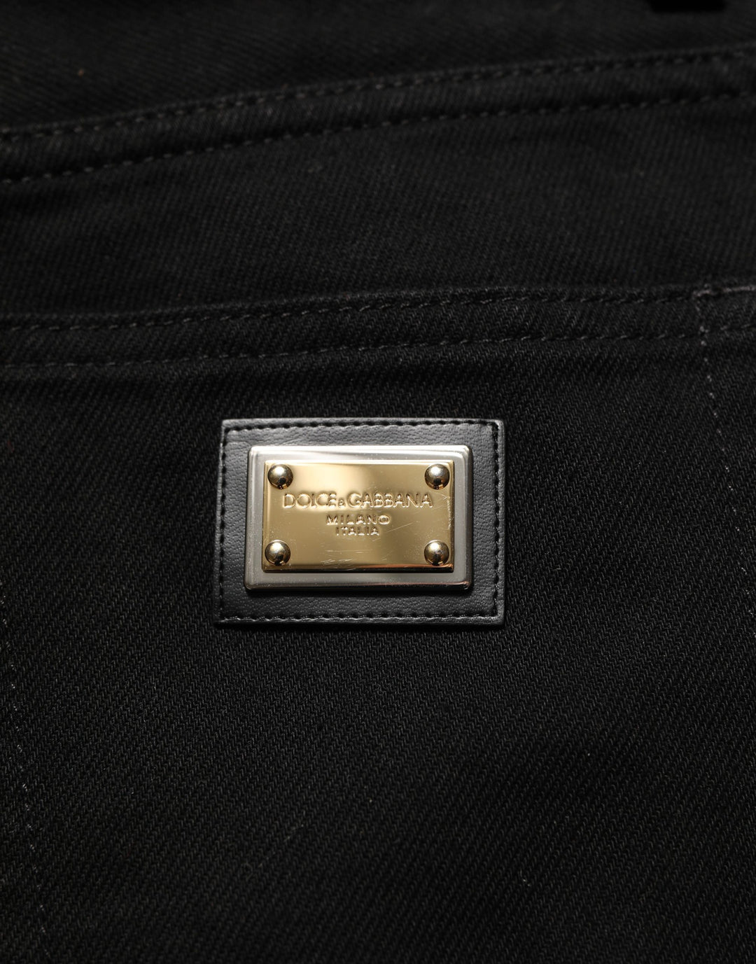 Dolce &amp; Gabbana Black Cotton Stretch Straight Denim Jeans