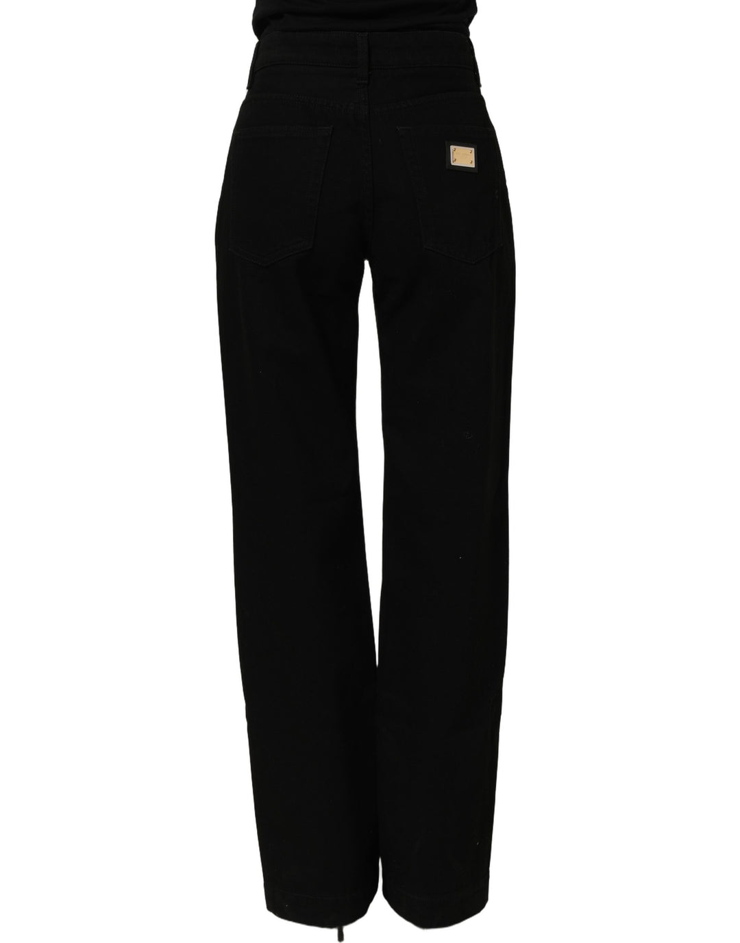 Dolce &amp; Gabbana Black Cotton Stretch Straight Denim Jeans