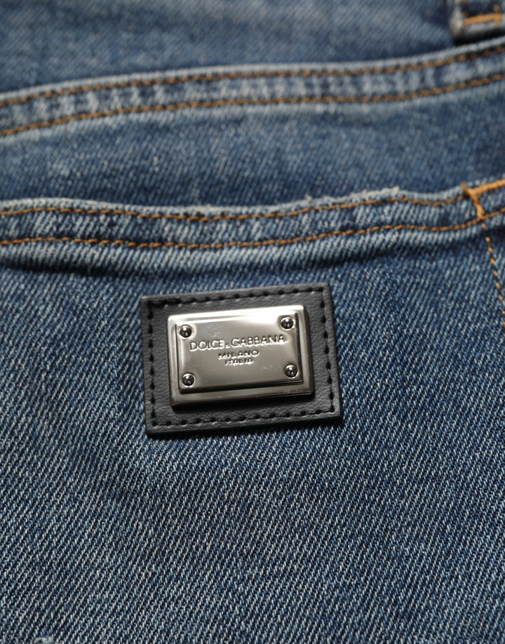 Dolce &amp; Gabbana Blue Cotton Stretch Skinny Denim Trouser Jeans