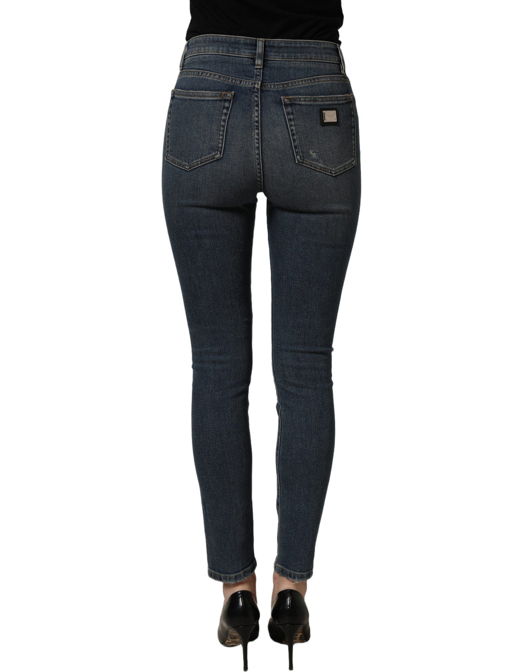 Dolce &amp; Gabbana Blue Cotton Stretch Skinny Denim Trouser Jeans