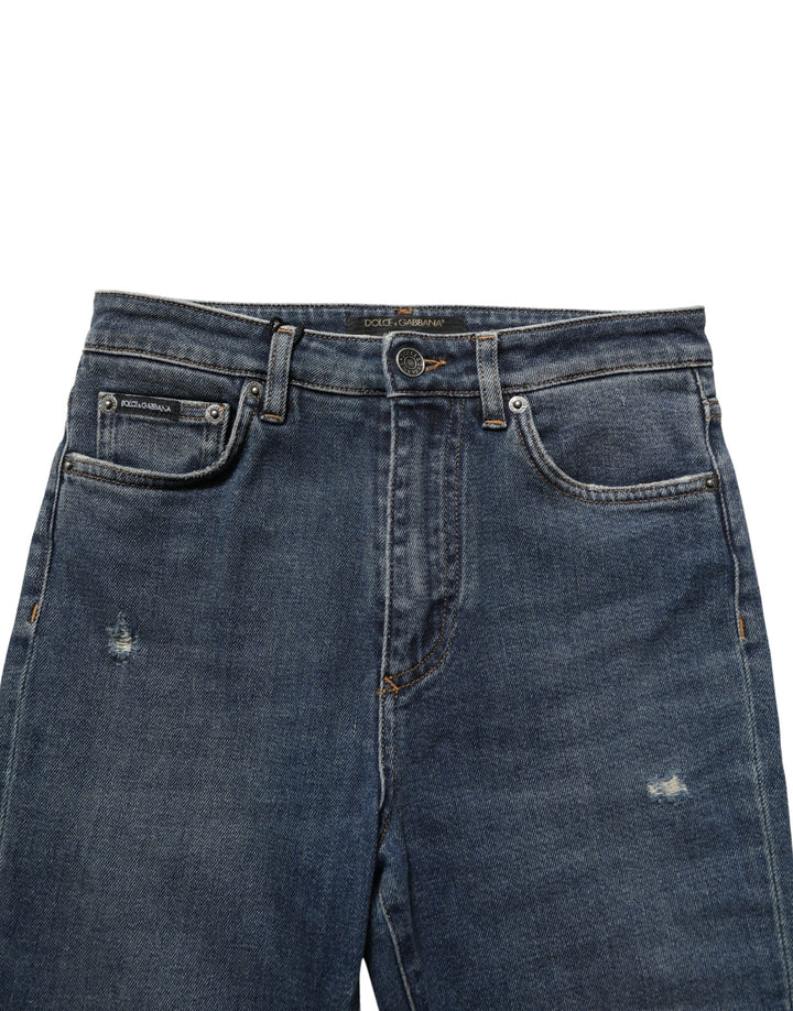 Dolce &amp; Gabbana Blue Cotton Stretch Skinny Denim Trouser Jeans