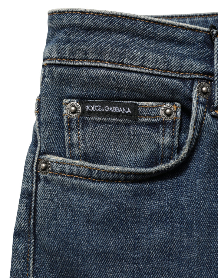 Dolce &amp; Gabbana Blue Cotton Stretch Skinny Denim Trouser Jeans